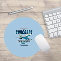 Thumbnail for Concorde - Cartoon + Name - Round Mouse Pad - Light Blue