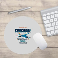 Thumbnail for Concorde - Cartoon + Name - Round Mouse Pad - Light Gray