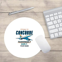 Thumbnail for Concorde - Cartoon + Name - Round Mouse Pad - White