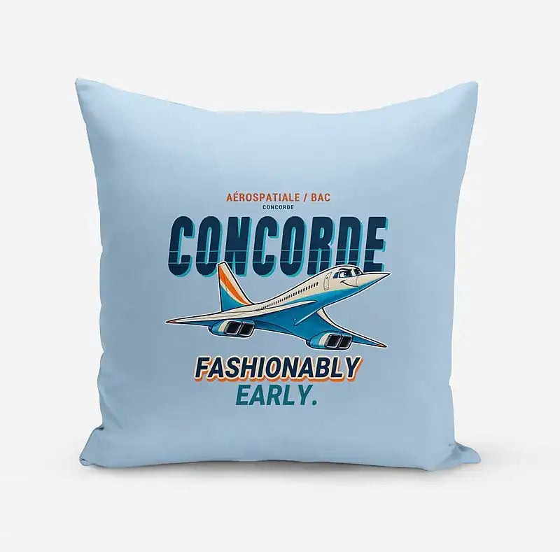 Concorde - Cartoon - Pillow - Light Blue