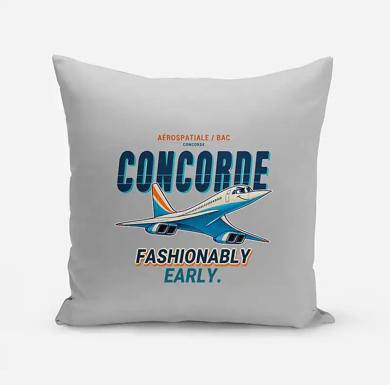 Concorde - Cartoon - Pillow - Light Gray