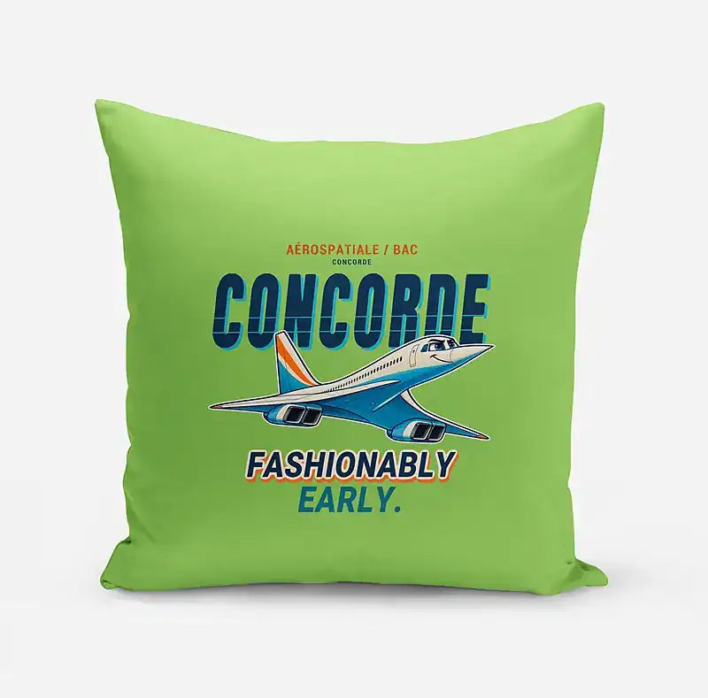Concorde - Cartoon - Pillow - Light Green