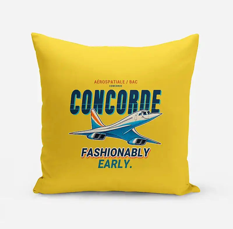 Concorde - Cartoon - Pillow - Yellow