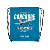 Thumbnail for Concorde - Drawstring Bag - Cartoon + Name - Light Blue