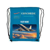 Thumbnail for Concorde - Drawstring Bag - Classic + Name - Light Blue