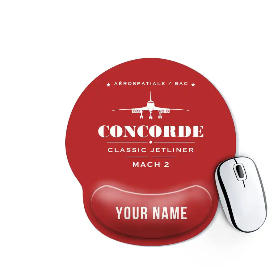 Concorde - Heritage + Name - Ergonomic Mouse Pad - Red