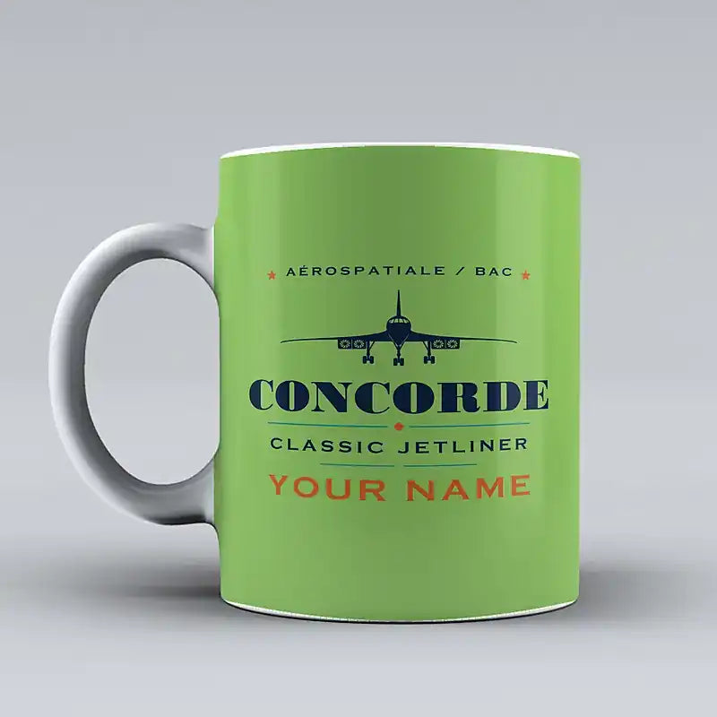 Concorde - Heritage + Name - Mug - Light Green