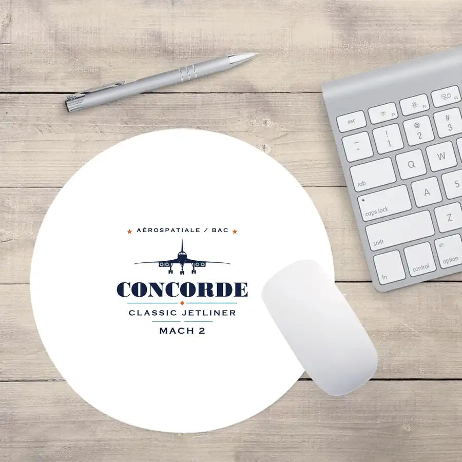 Concorde - Heritage - Round Mouse Pad - White
