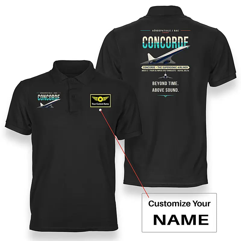 Concorde - Original - Double-Side Polo - Black + Name