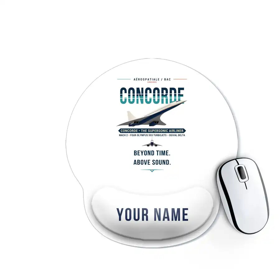Concorde - Original + Name - Ergonomic Mouse Pad - White