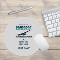 Thumbnail for Concorde - Original + Name - Round Mouse Pad - Light Gray