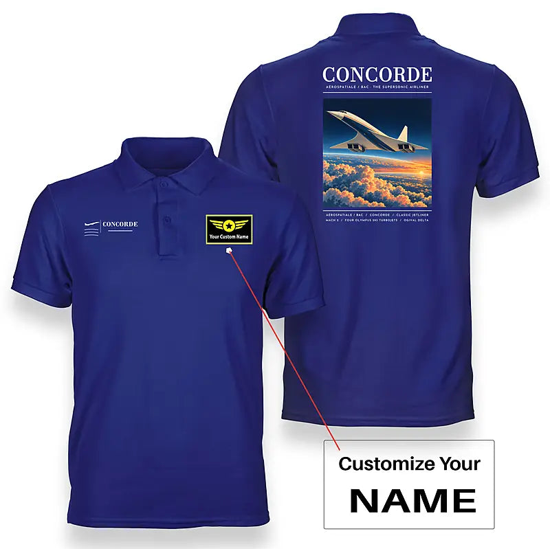Concorde - Poster - Double-Side Polo - Blue + Name