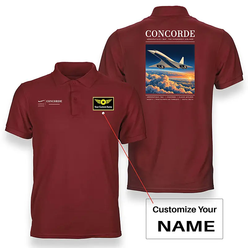 Concorde - Poster - Double-Side Polo - Red + Name