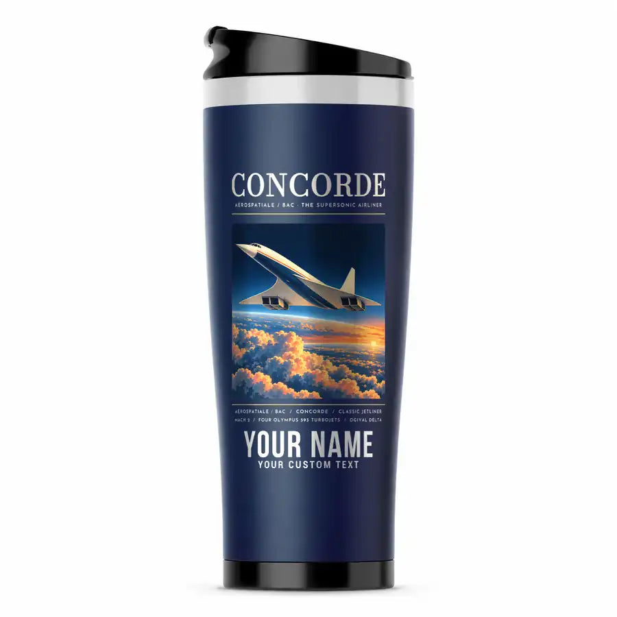 Concorde - Poster + Name - Stainless Steel (No Holder) - Dark Blue