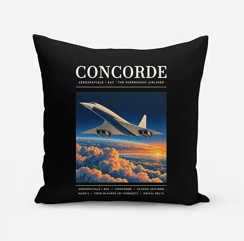 Concorde - Poster - Pillow - Black