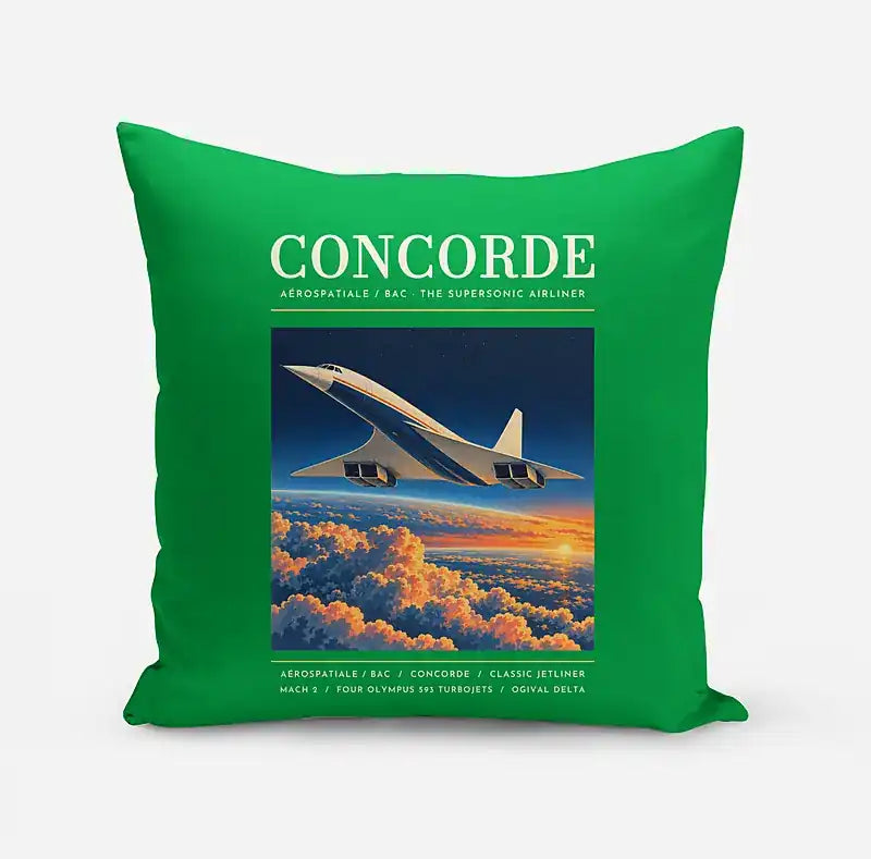 Concorde - Poster - Pillow - Green