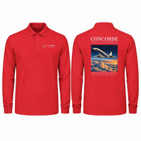 Thumbnail for Concorde Premium Polo T-Shirts - Poster - Long Sleeve - Red