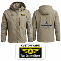 Thumbnail for Concorde Stylish Jackets - Hooded Windbreaker - Heritage + Name - Khaki
