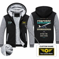 Thumbnail for Concorde Zipped Sweatshirts - Original + Name - Black & Gray