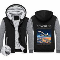 Thumbnail for Concorde Zipped Sweatshirts - Poster - Black & Gray