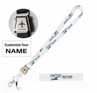Thumbnail for Concorde seat belt lanyard - white with name