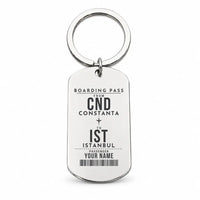 Thumbnail for Constanta Mihail Kogalniceanu Airport CND - Key Chain - Customizable Boarding Pass - Silver