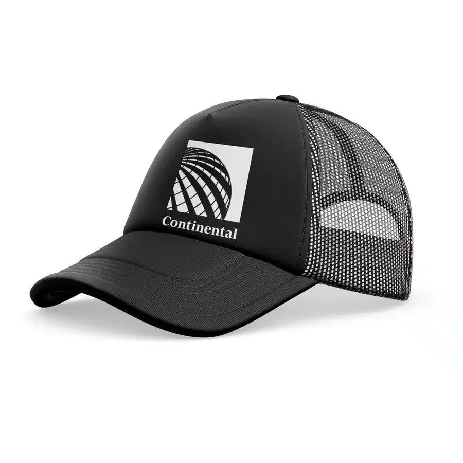 Continental Airlines trucker cap - full black