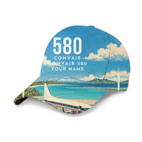 Thumbnail for Convair 580 3D All-Over Print Clothing - Cap - 3D + Name