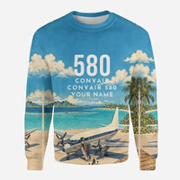 Thumbnail for Convair 580 3D All-Over Print Clothing - Sweatshirt - 3D + Name