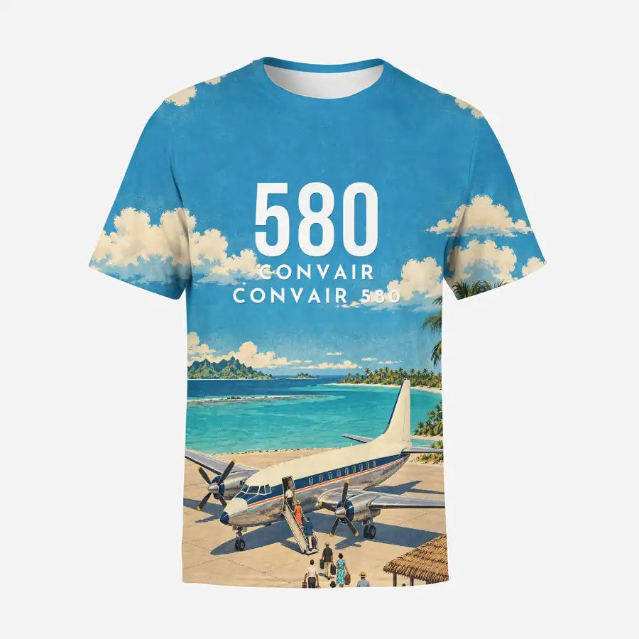 Convair 580 3D All-Over Print Clothing - T-Shirt - 3D