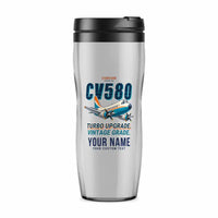 Thumbnail for Convair 580 - Cartoon + Name - Plastic (No Holder) - Light Gray