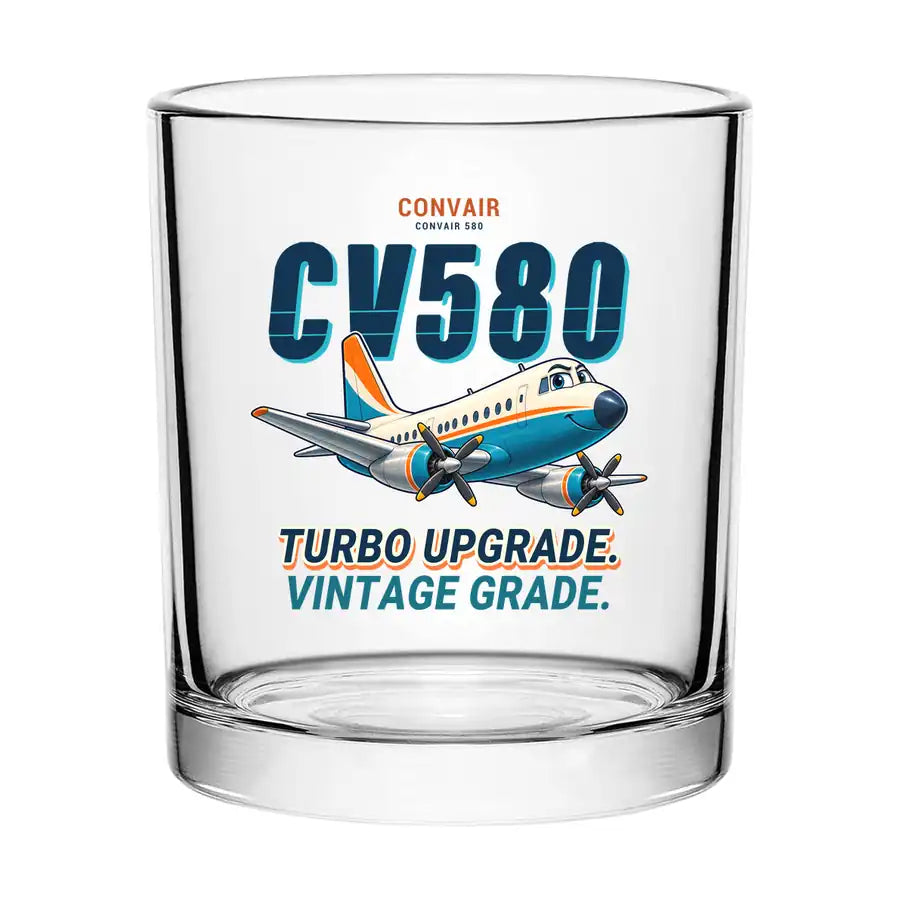 Convair 580 - Cartoon - Special Whiskey Glass