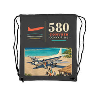Thumbnail for Convair 580 - Drawstring Bag - Classic - Gray