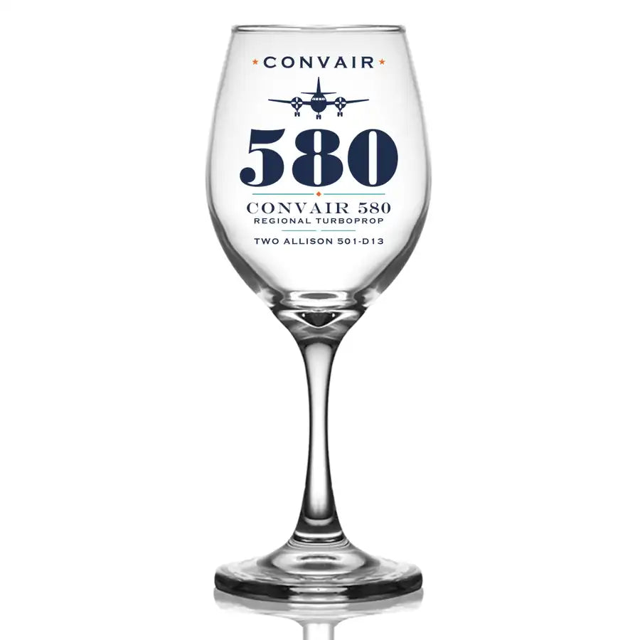 Convair 580 - Heritage - Wine Glass