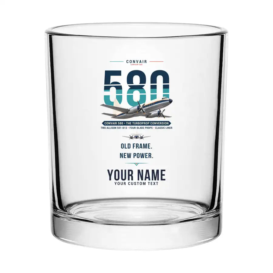 Convair 580 - Original + Name - Special Whiskey Glass