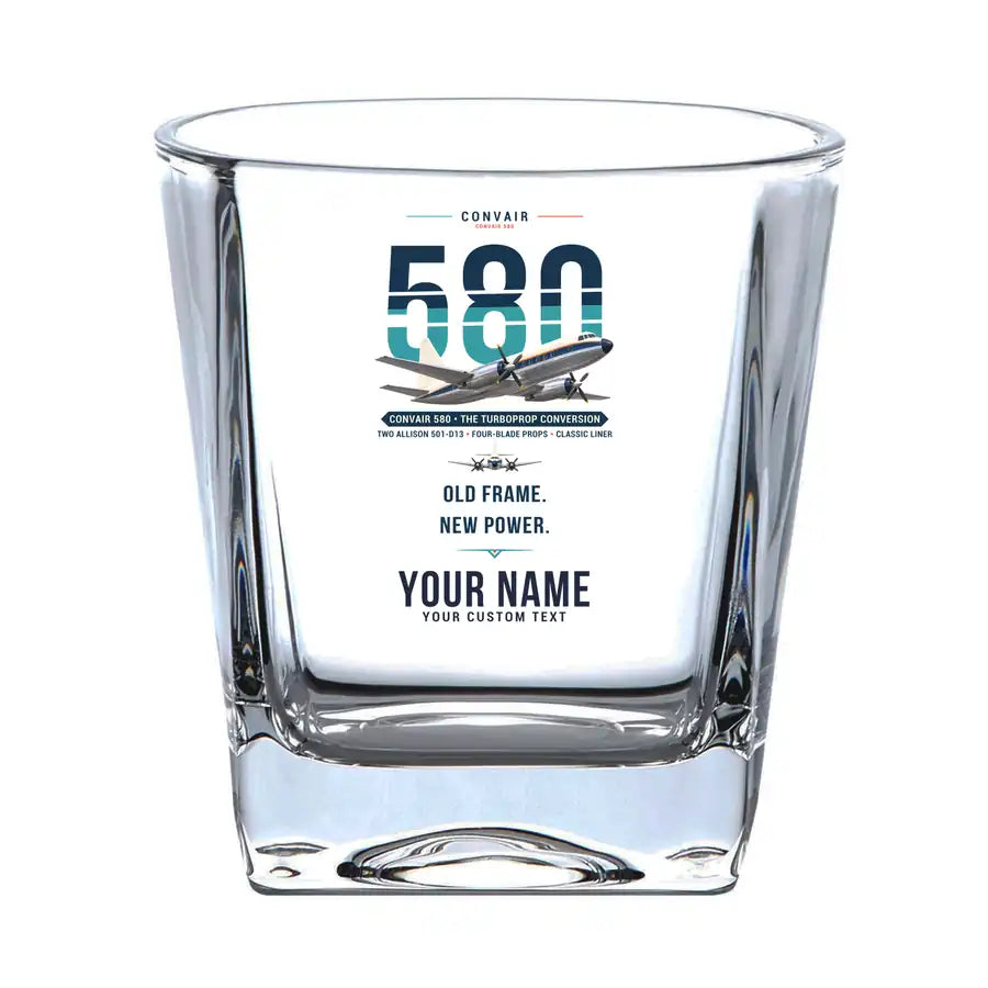 Convair 580 - Original + Name - Whiskey Glass