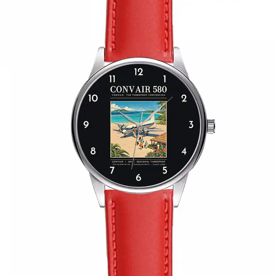 Convair 580 - Poster - Leather Strap - Red Leather Strap