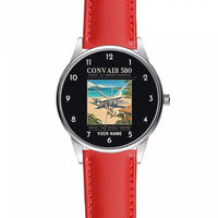 Thumbnail for Convair 580 - Poster + Name - Leather Strap - Red Leather Strap