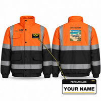 Thumbnail for Convair 580 Reflective Winter Jackets - Poster + Name - Orange & Navy