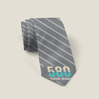 Thumbnail for Convair 580 - Stripe + Name - Tie - Gray