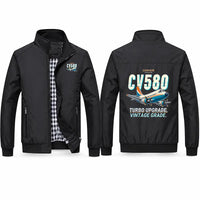 Thumbnail for Convair 580 Stylish Jackets - Stand Collar - Cartoon - Black