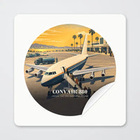 Thumbnail for Convair 880 - 3D - Circle Sticker - Peel