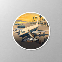 Thumbnail for Convair 880 - 3D + Name - Circle Sticker - Close-up