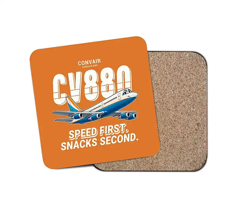 Convair 880 - Cartoon - Coaster - Orange