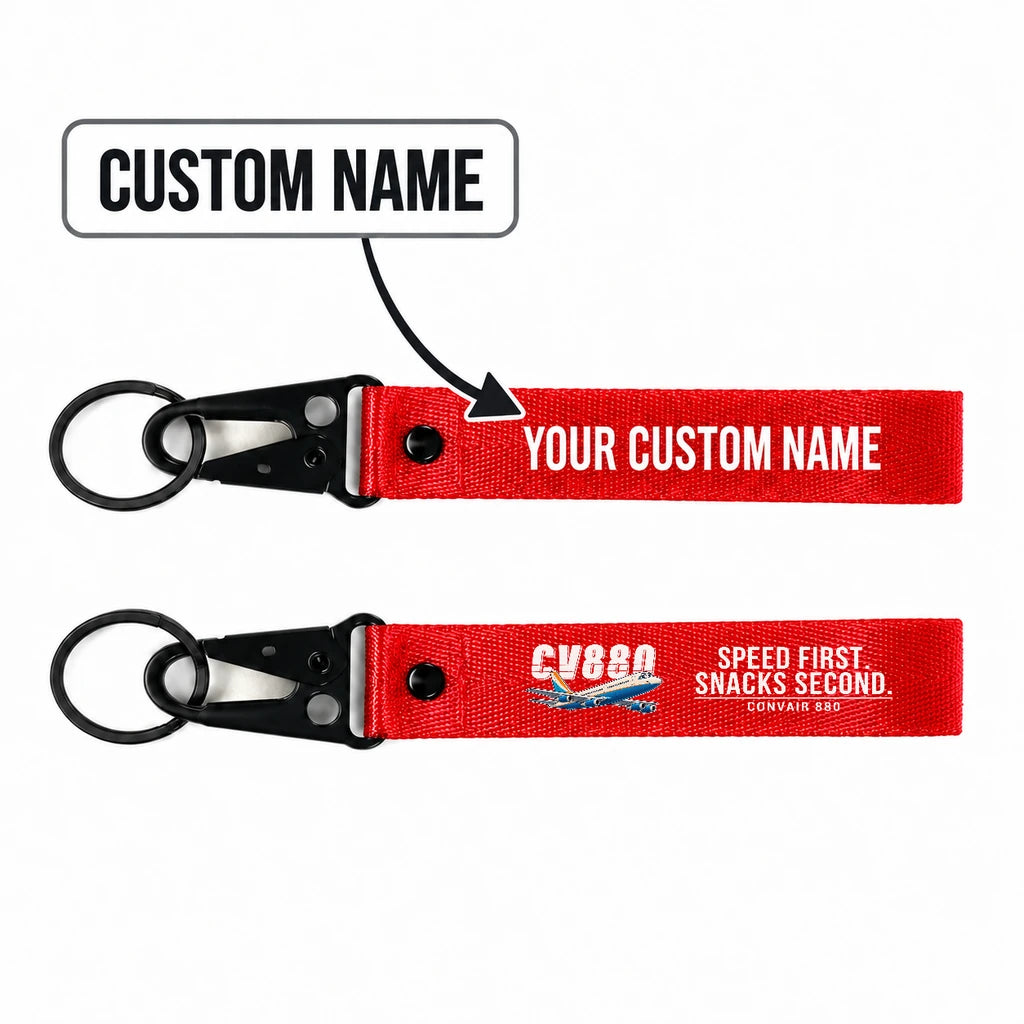 Convair 880 Hawk-Shaped Key Chains - Red - Cartoon - Personalized
