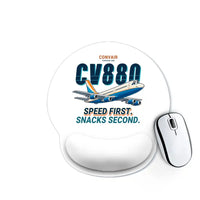 Thumbnail for Convair 880 - Cartoon - Ergonomic Mouse Pad - White