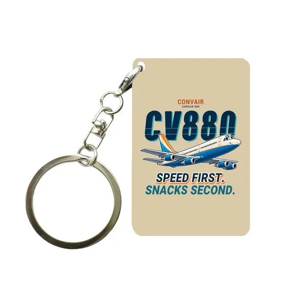 Convair 880 - Cartoon - Key Chain - Beige