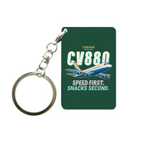 Thumbnail for Convair 880 - Cartoon - Key Chain - Dark Green