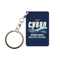 Thumbnail for Convair 880 - Cartoon - Key Chain - Navy Blue