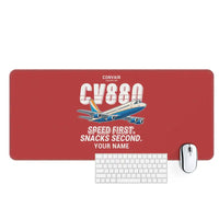 Thumbnail for Convair 880 - Cartoon + Name - Desk Mat - Red